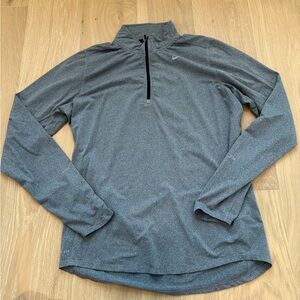 Men’s Nike Quarter Zip Pullover Sweatshirt Gray Size Medium Golf Running Gym